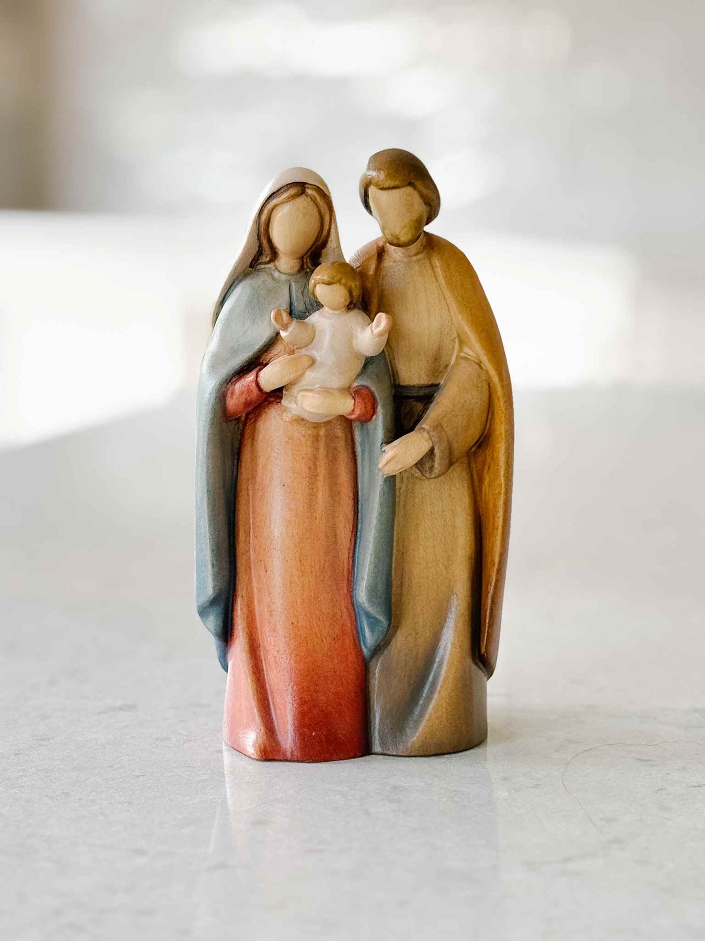 Holy Family - Painted Wooden Statue