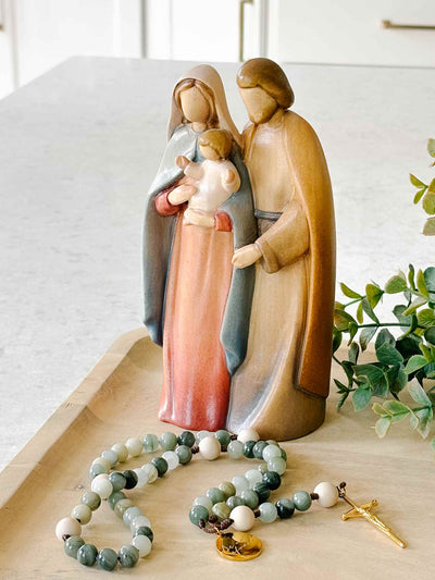 Holy Family - Painted Wooden Statue