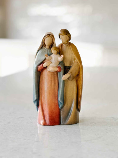 Holy Family - Painted Wooden Statue