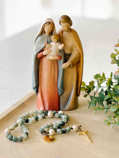 Holy Family - Painted Wooden Statue