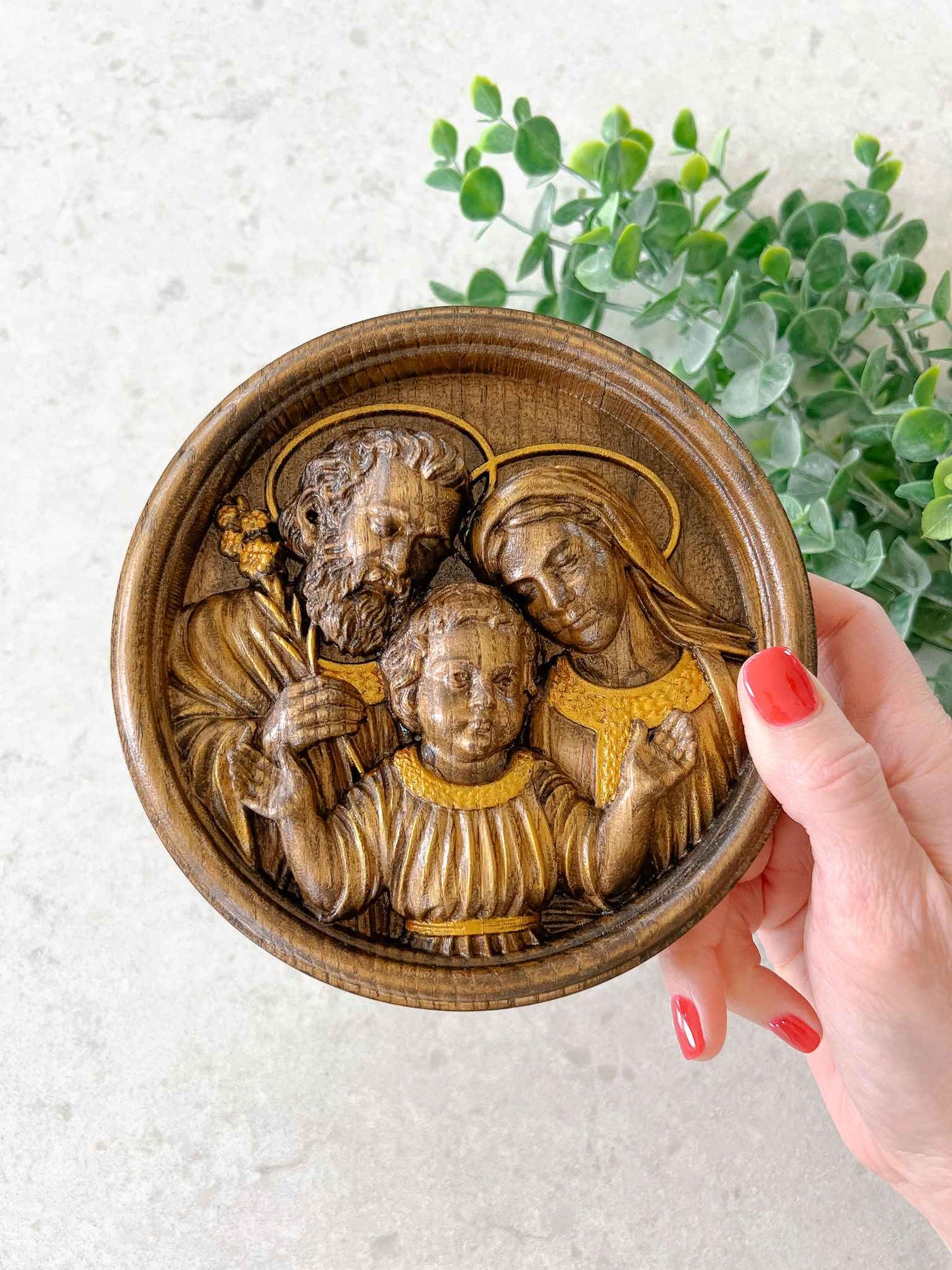 Holy Family Plaque - Gold