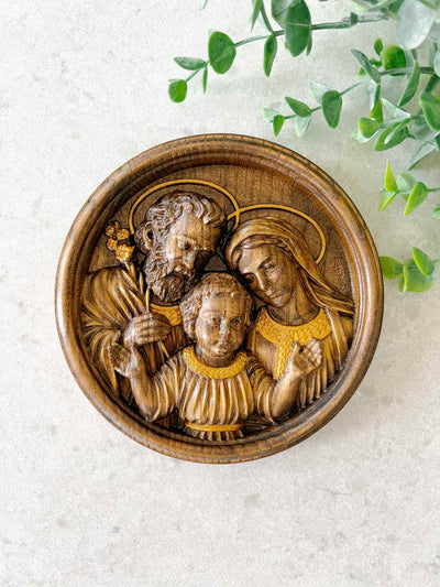 Holy Family Plaque - Gold