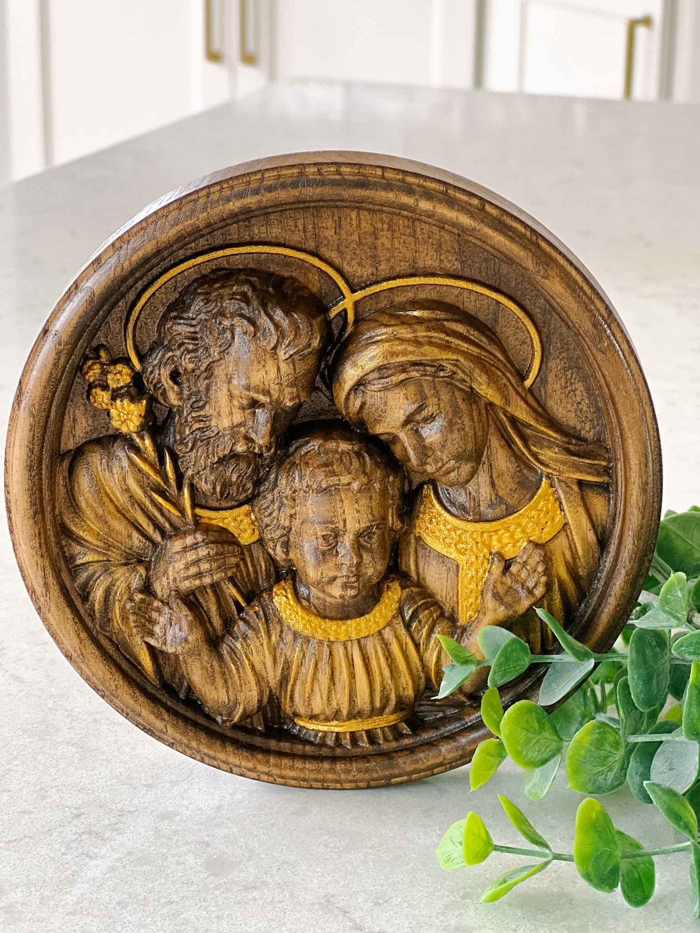 Holy Family Plaque - Gold