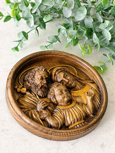 Holy Family Plaque - Gold
