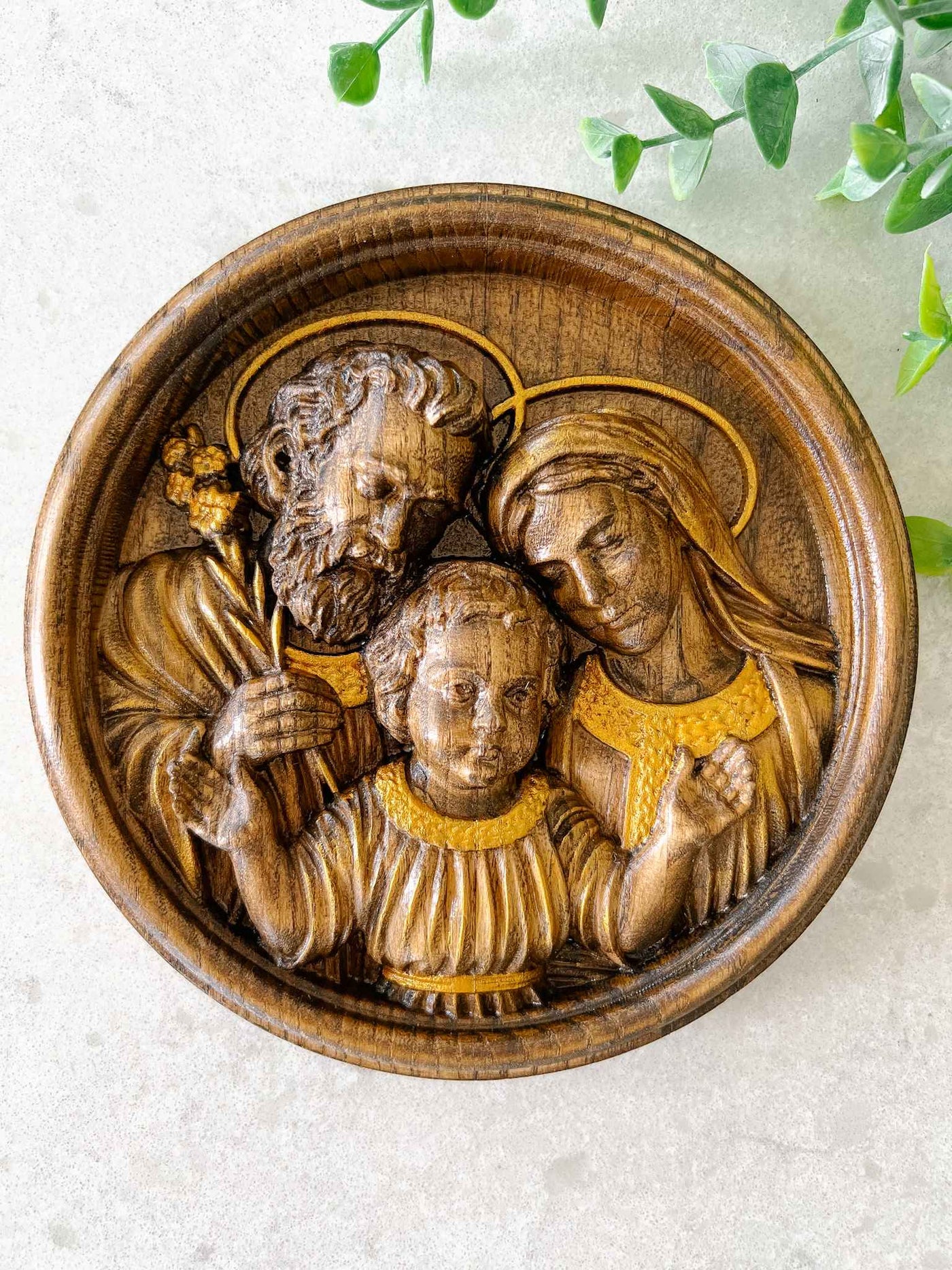 Holy Family Plaque - Gold