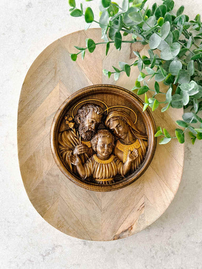 Holy Family Plaque - Gold