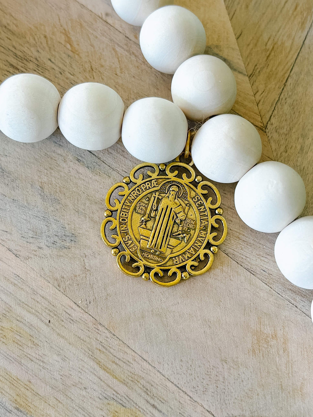 St. Benedict Home Blessing Door Hanger - Gold