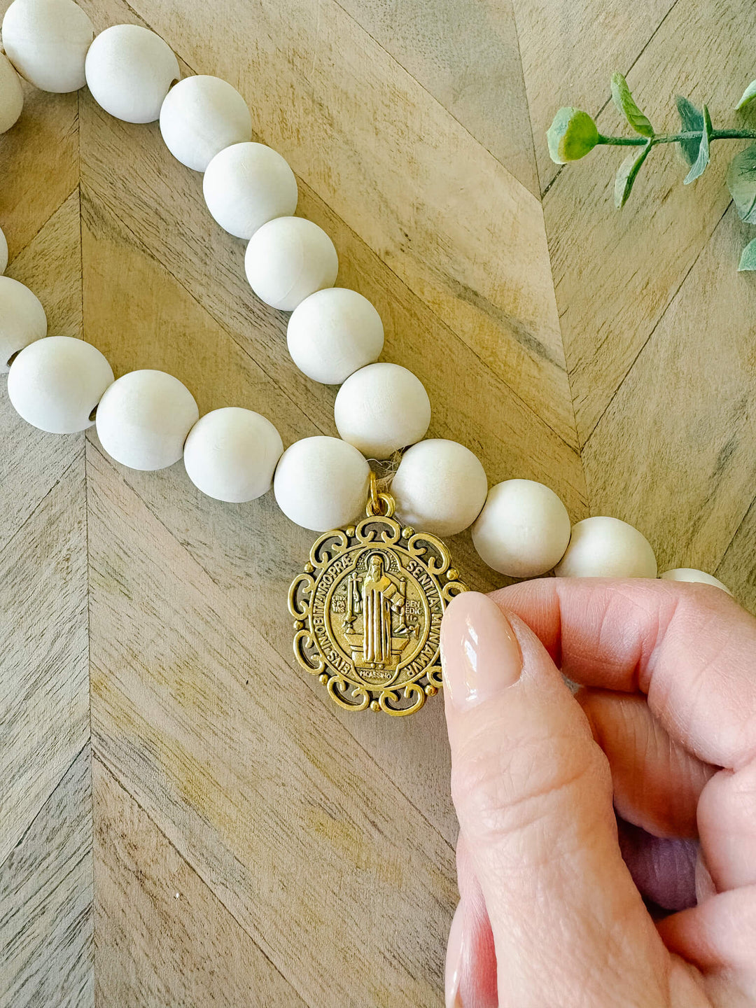 St. Benedict Home Blessing Door Hanger - Gold