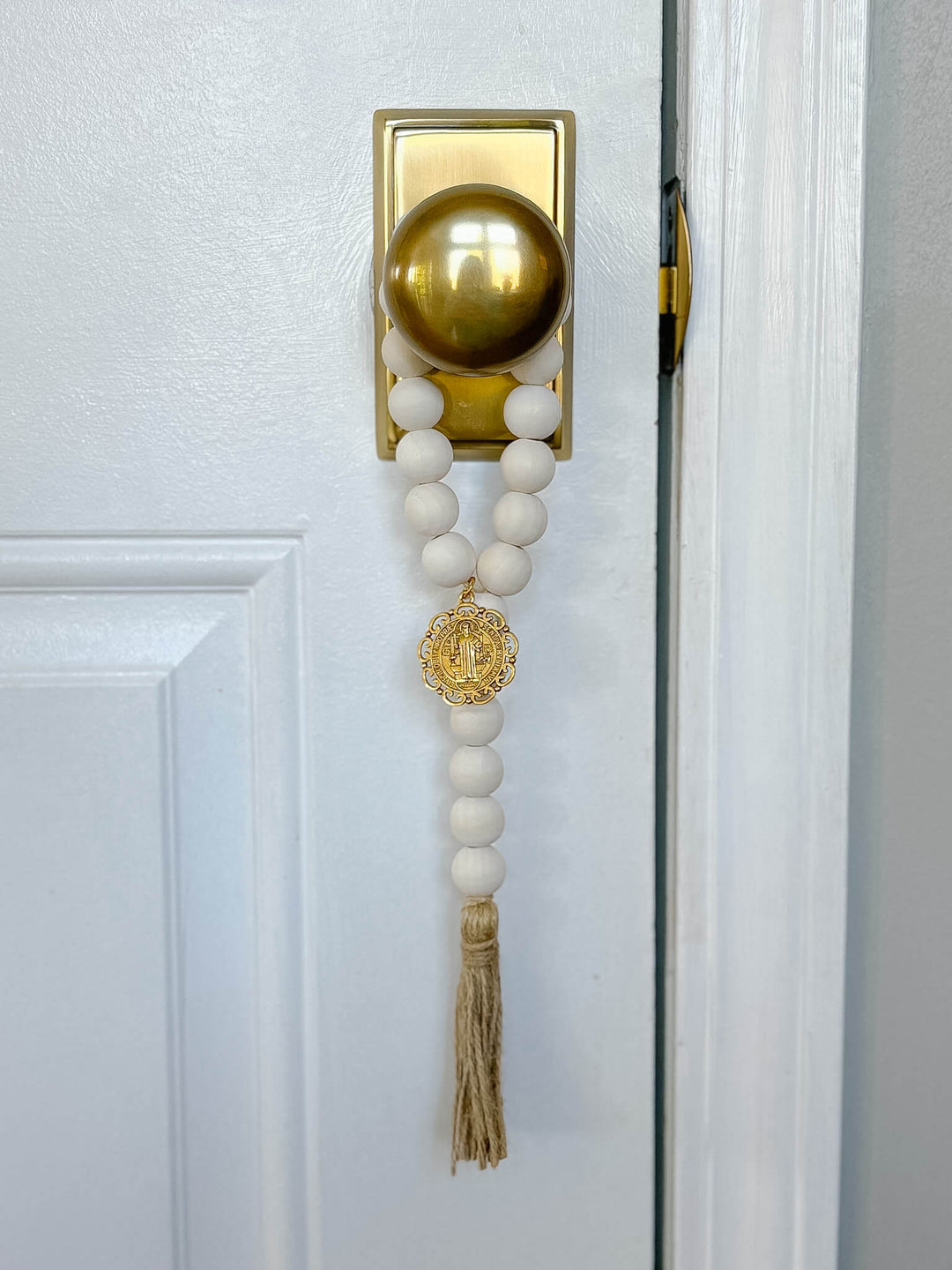 St. Benedict Home Blessing Door Hanger - Gold