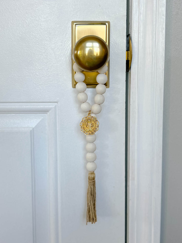 St. Benedict Home Blessing Door Hanger - Gold