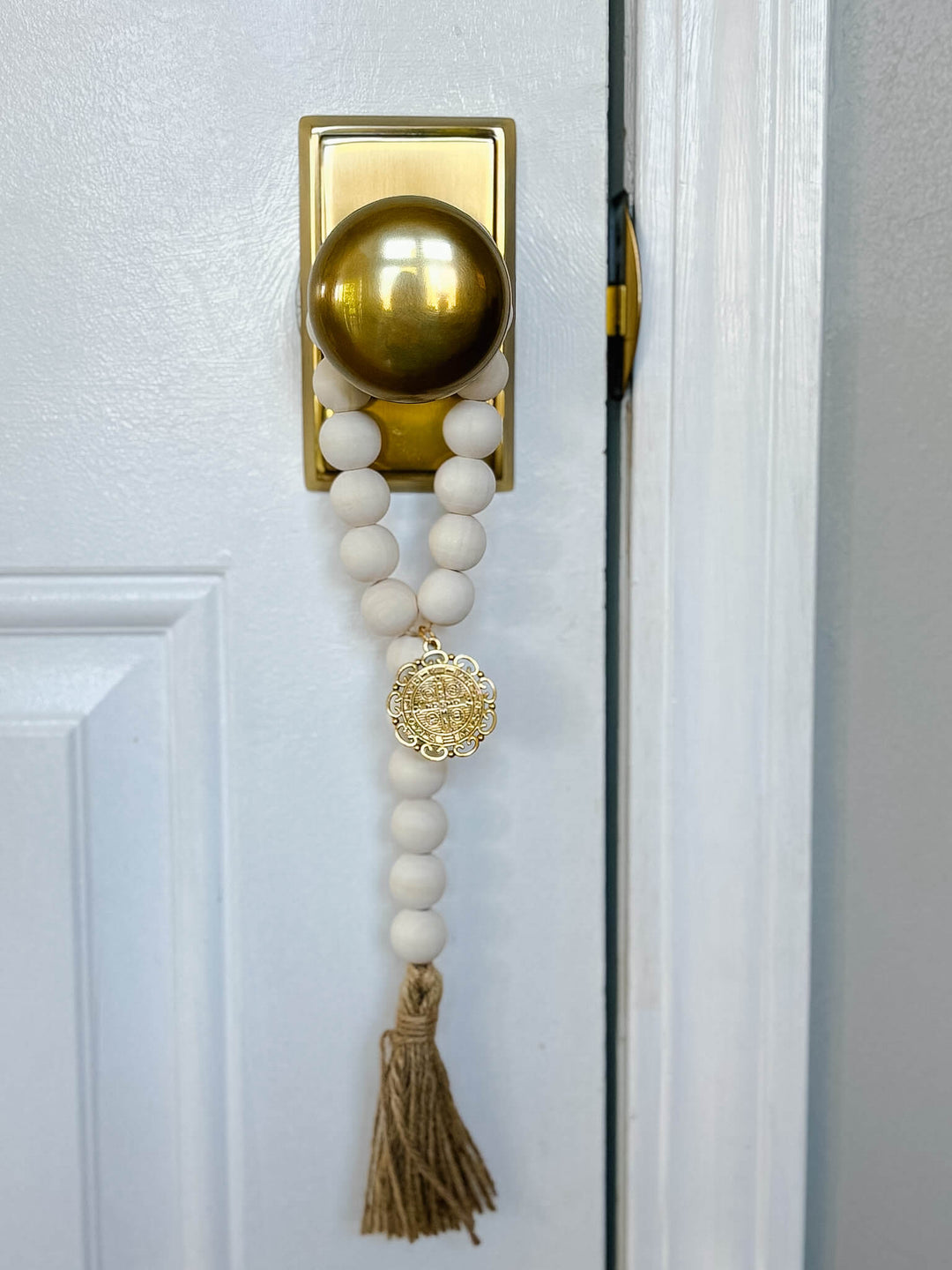 St. Benedict Home Blessing Door Hanger - Gold