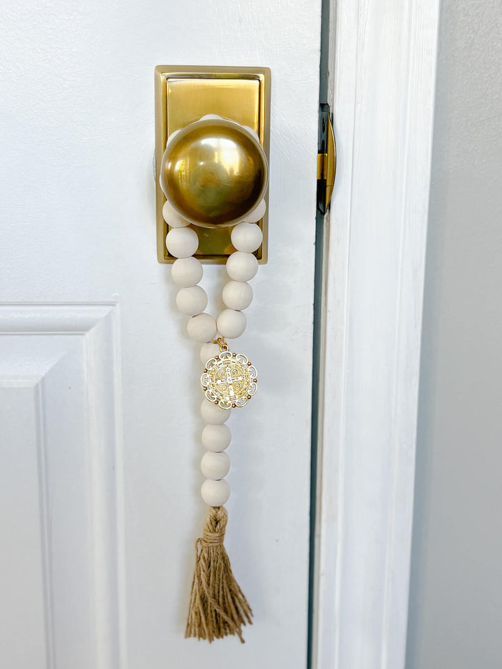 St. Benedict Home Blessing Door Hanger - Gold