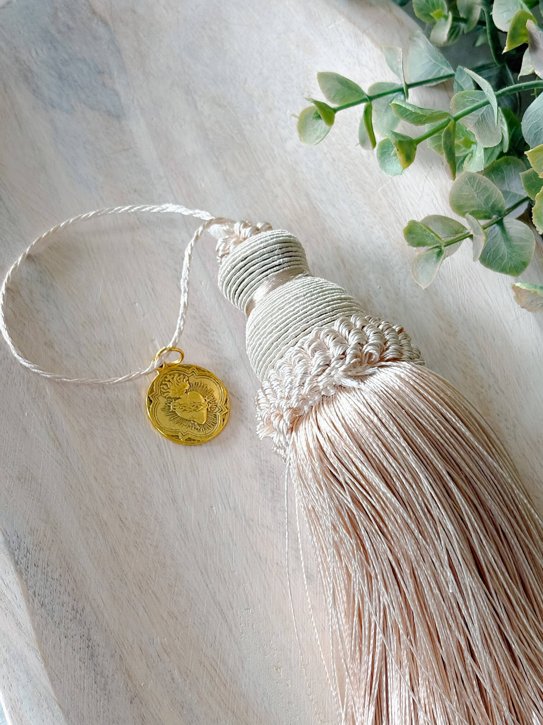 Sacred Heart Home Blessing Tassel - Beige