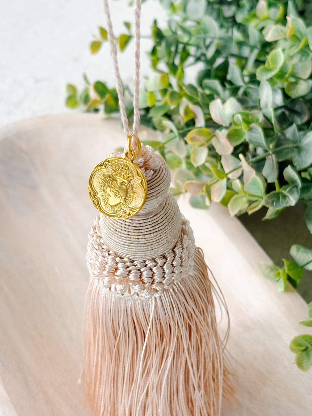 Sacred Heart Home Blessing Tassel - Beige