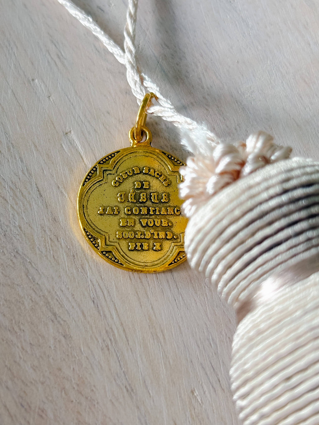 Sacred Heart Home Blessing Tassel - Beige