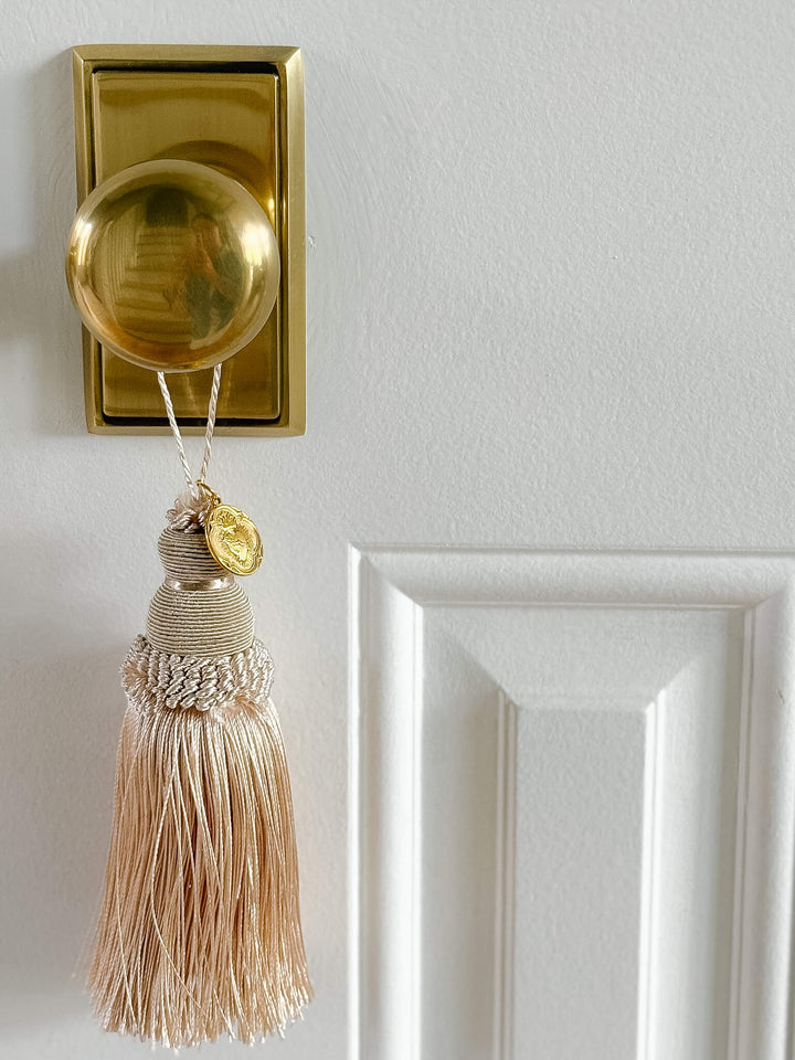 Sacred Heart Home Blessing Tassel - Beige