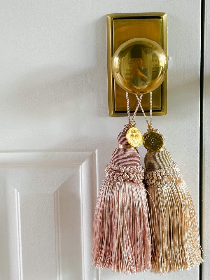 Sacred Heart Home Blessing Tassel - Beige