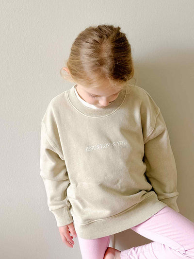 Jesus Loves You - Kids Crewneck - Neutral