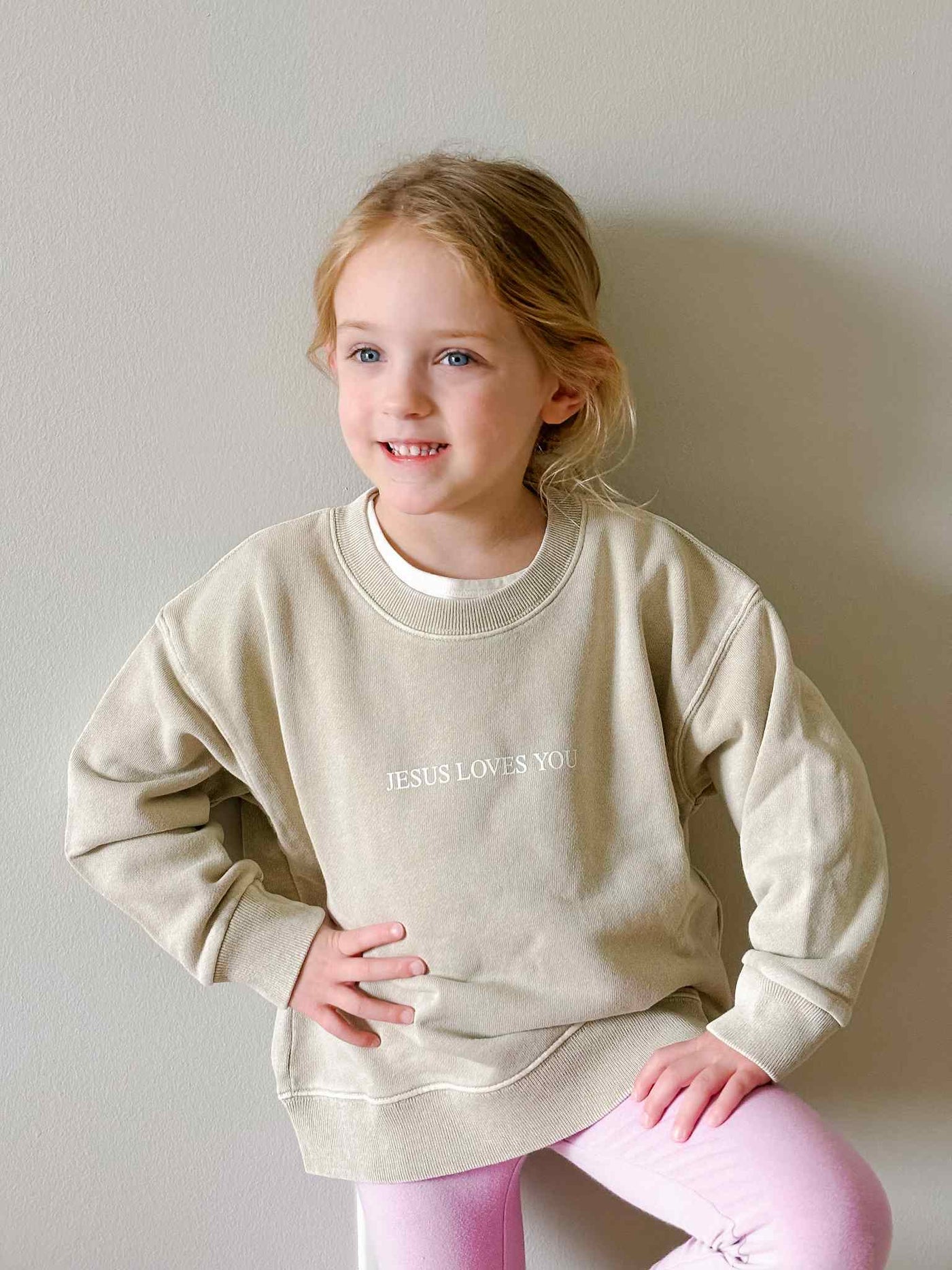 Jesus Loves You - Kids Crewneck - Neutral