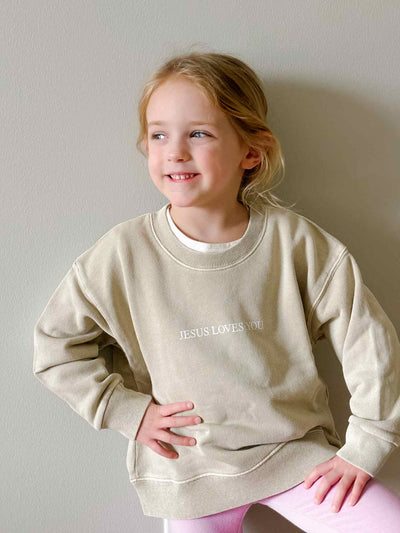 Jesus Loves You - Kids Crewneck - Neutral