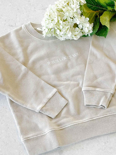 Jesus Loves You - Kids Crewneck - Neutral