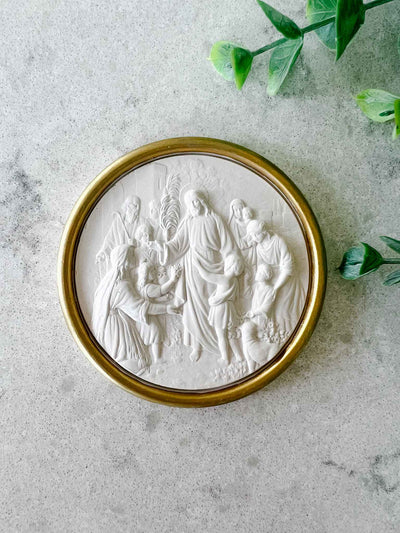 Jesus with Children Intaglio - Gold