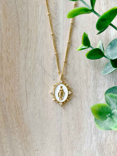 Lady Lourdes Necklace - White