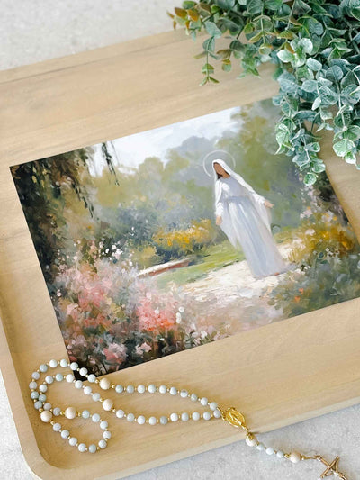 Mary in the Garden - Modern Art Print