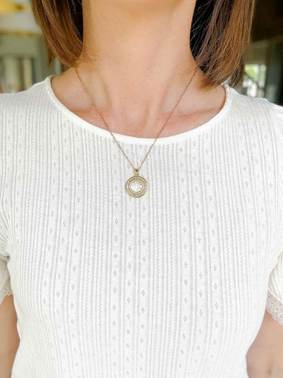 Mother Mary Necklace - Pearl
