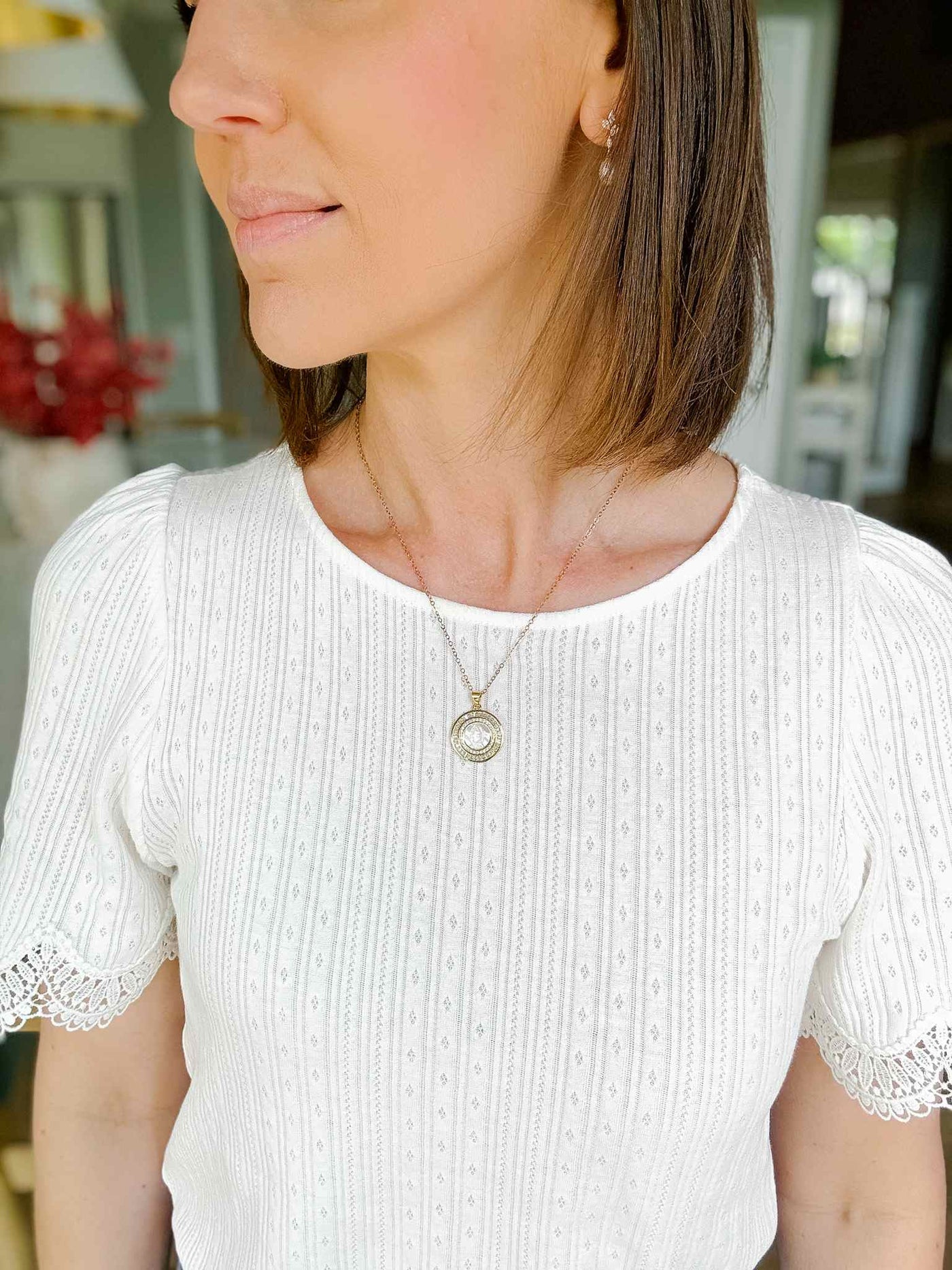 Mother Mary Necklace - Pearl