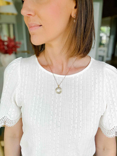 Mother Mary Necklace - Pearl