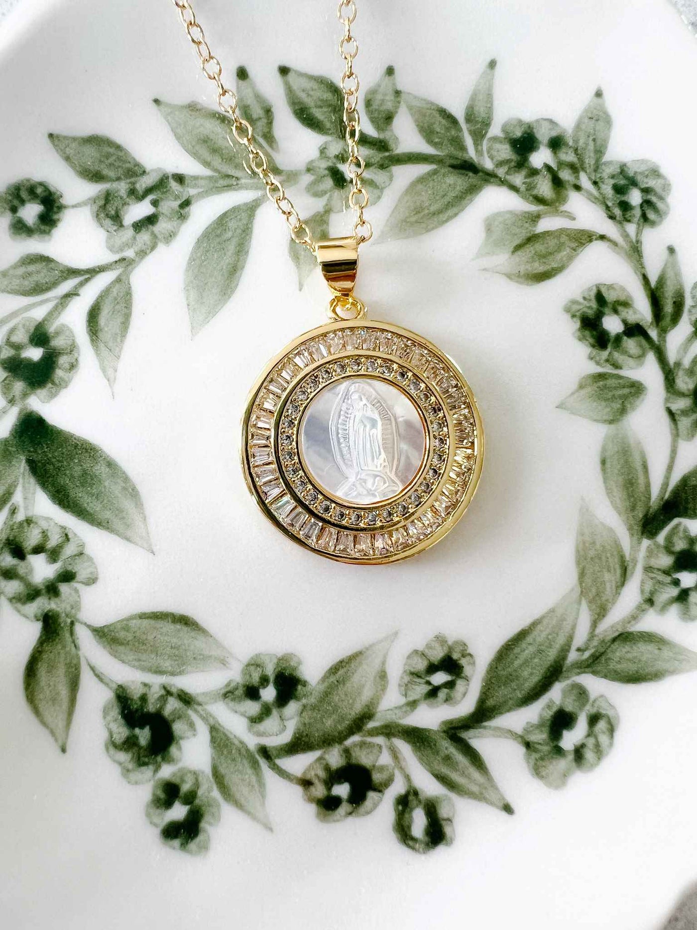 Mother Mary Necklace - Pearl