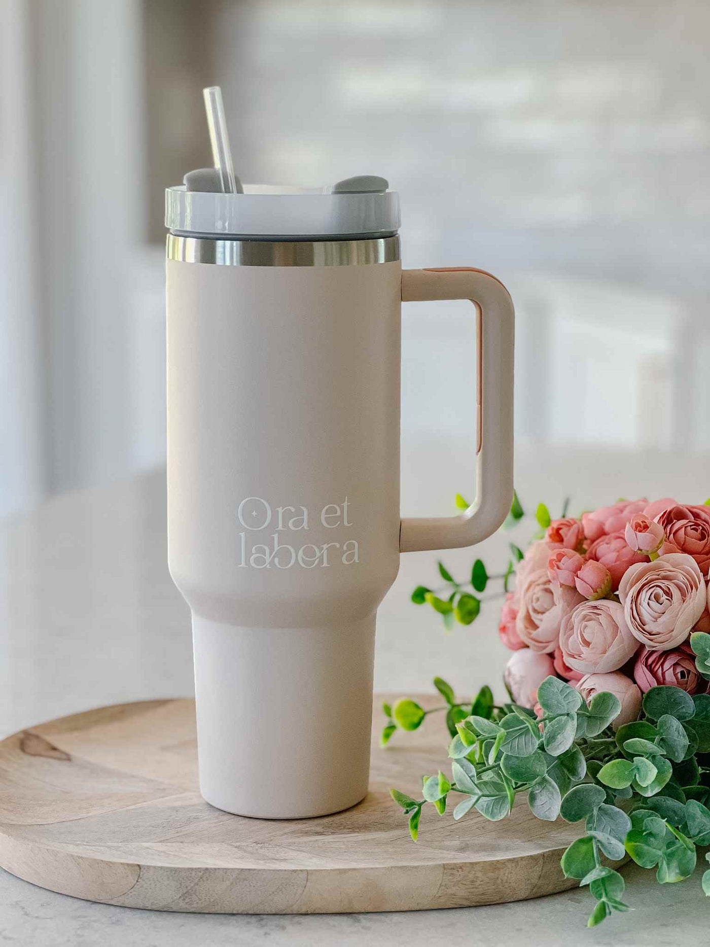 Ora et Labora Tumbler - Rose Quartz