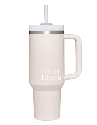 Ora et Labora Tumbler - Rose Quartz