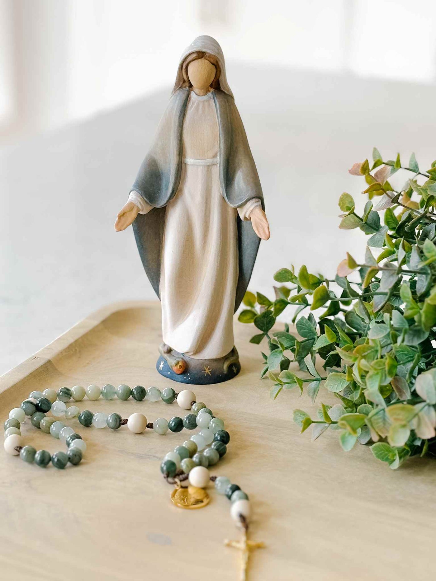 Our Lady of Grace - Painted Wooden Statue