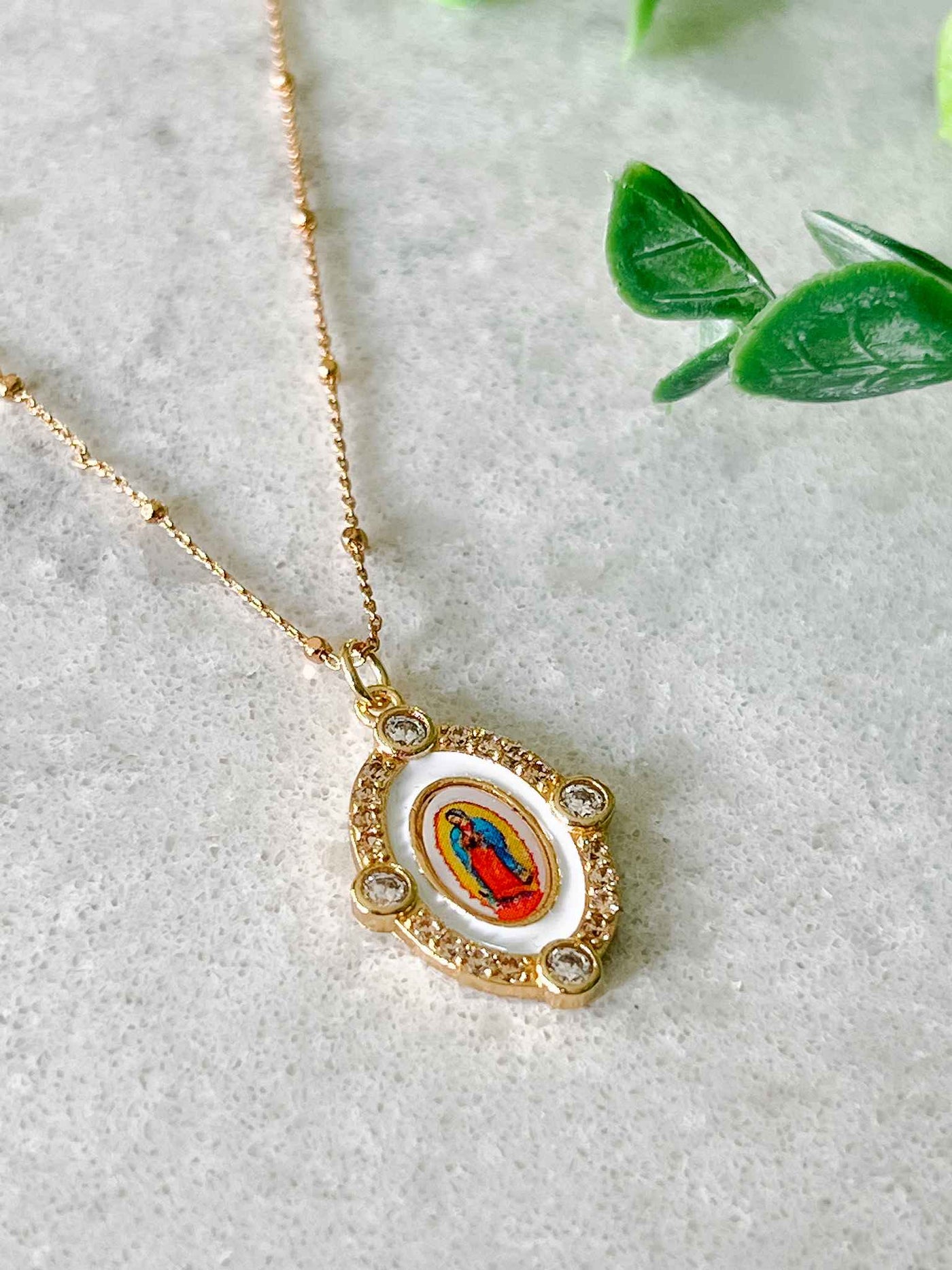 Our Lady of Guadalupe Necklace - White