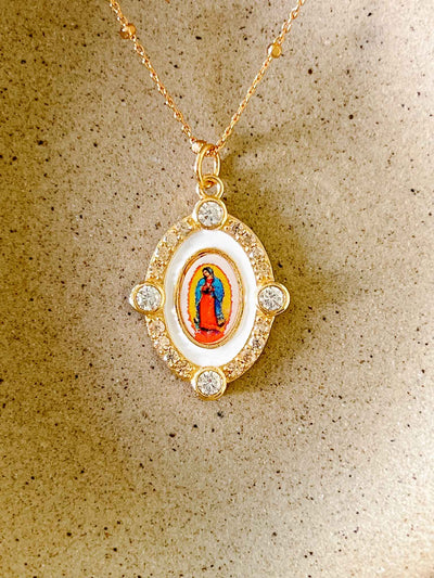 Our Lady of Guadalupe Necklace - White