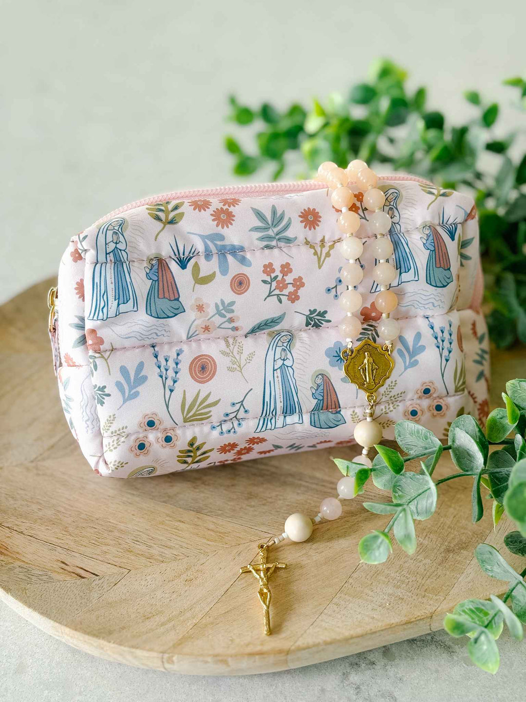Our Lady of Lourdes Puffer Pouch