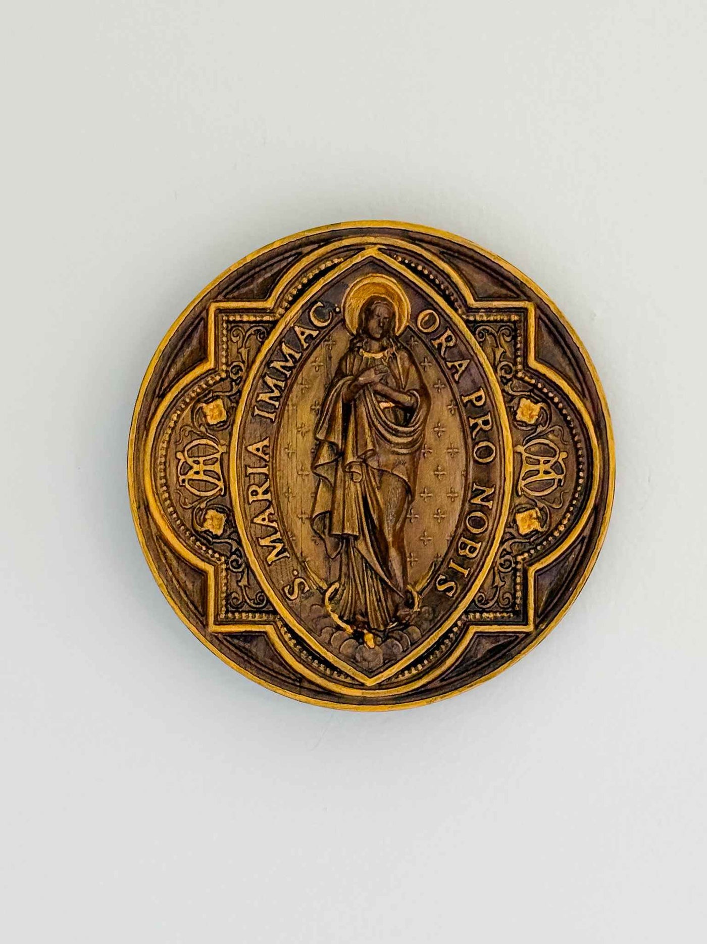 Our Lady of Lourdes Wooden Plaque