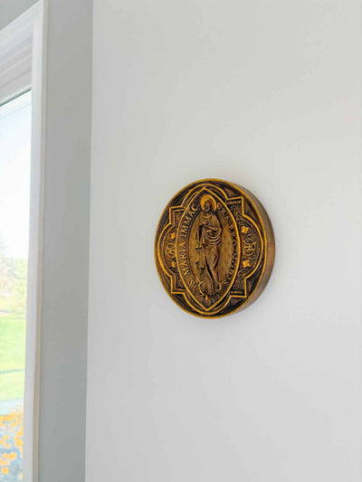 Our Lady of Lourdes Wooden Plaque