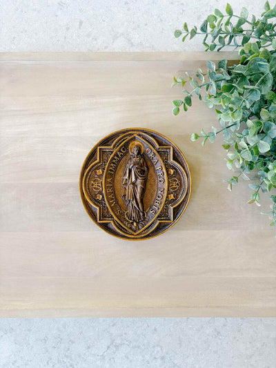 Our Lady of Lourdes Wooden Plaque