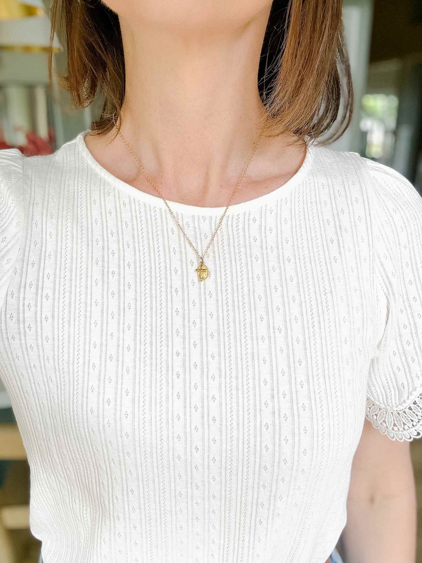 Petite Miraculous Medal & Crucifix Necklace