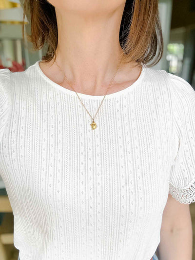 Petite Miraculous Medal & Crucifix Necklace