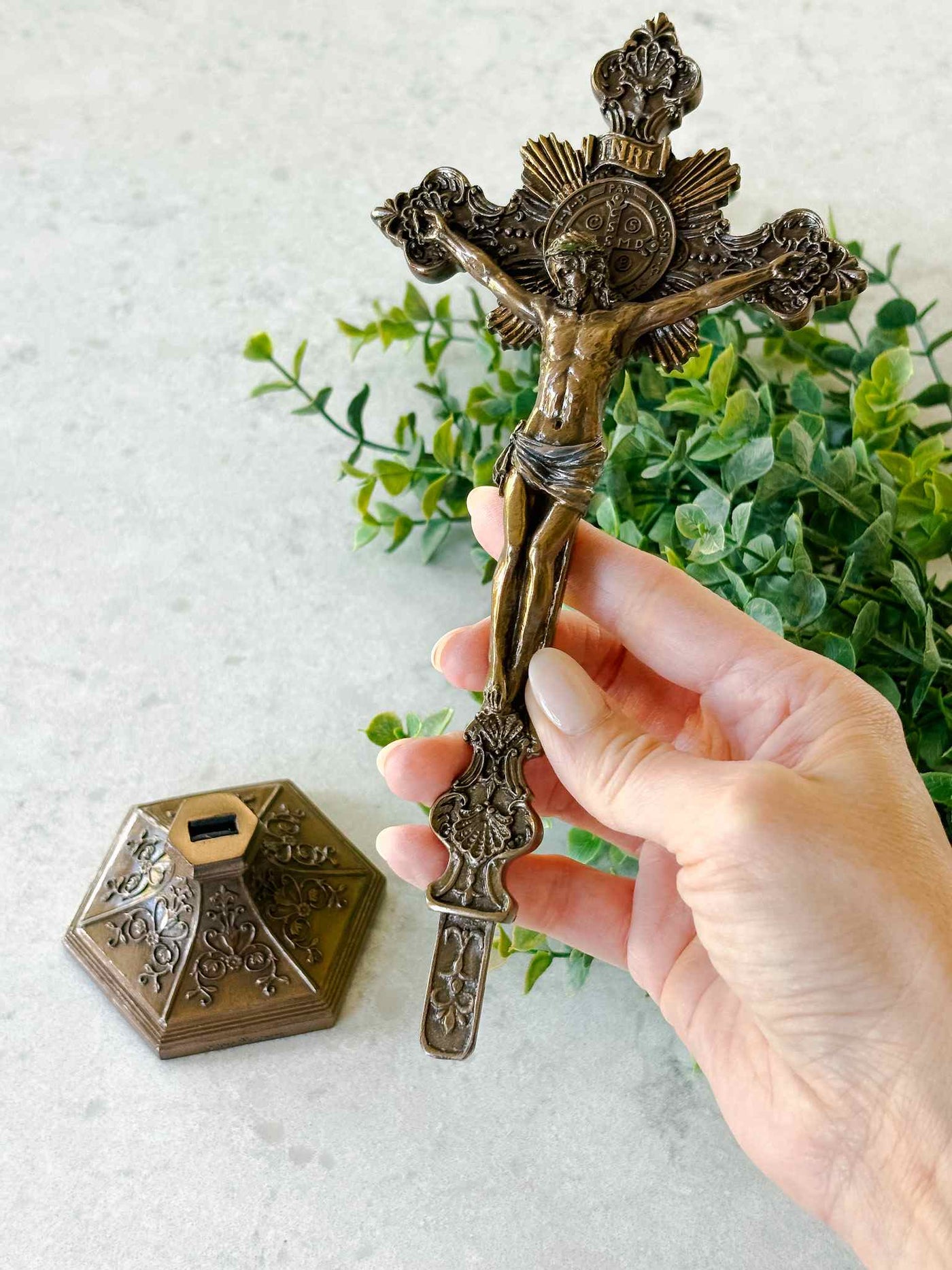 Petite St. Benedict Crucifx with Base