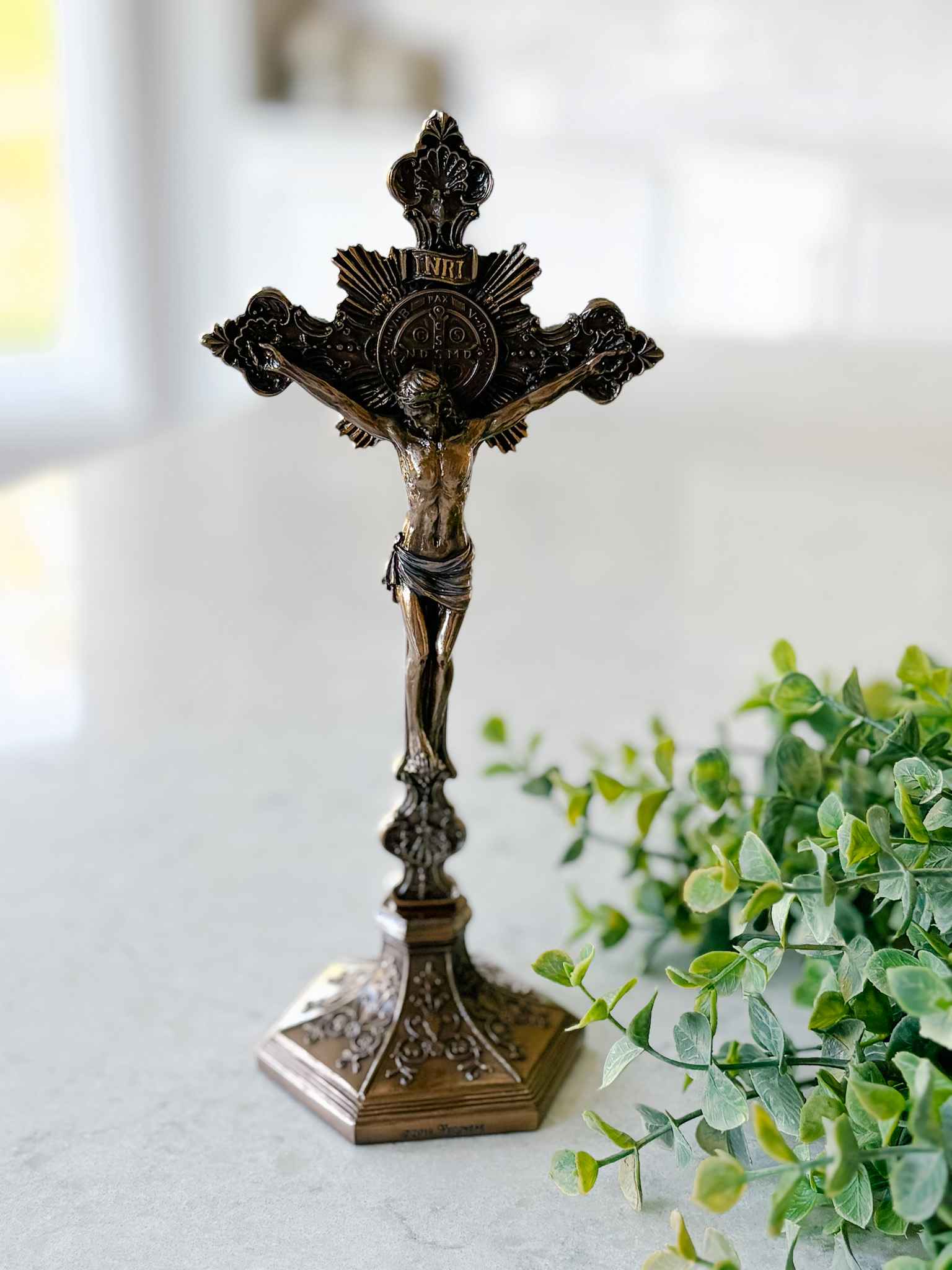 Petite St. Benedict Crucifix with Base