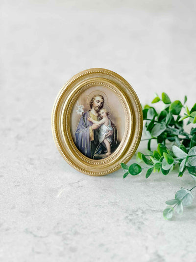 Petite St. Joseph and Jesus - Framed