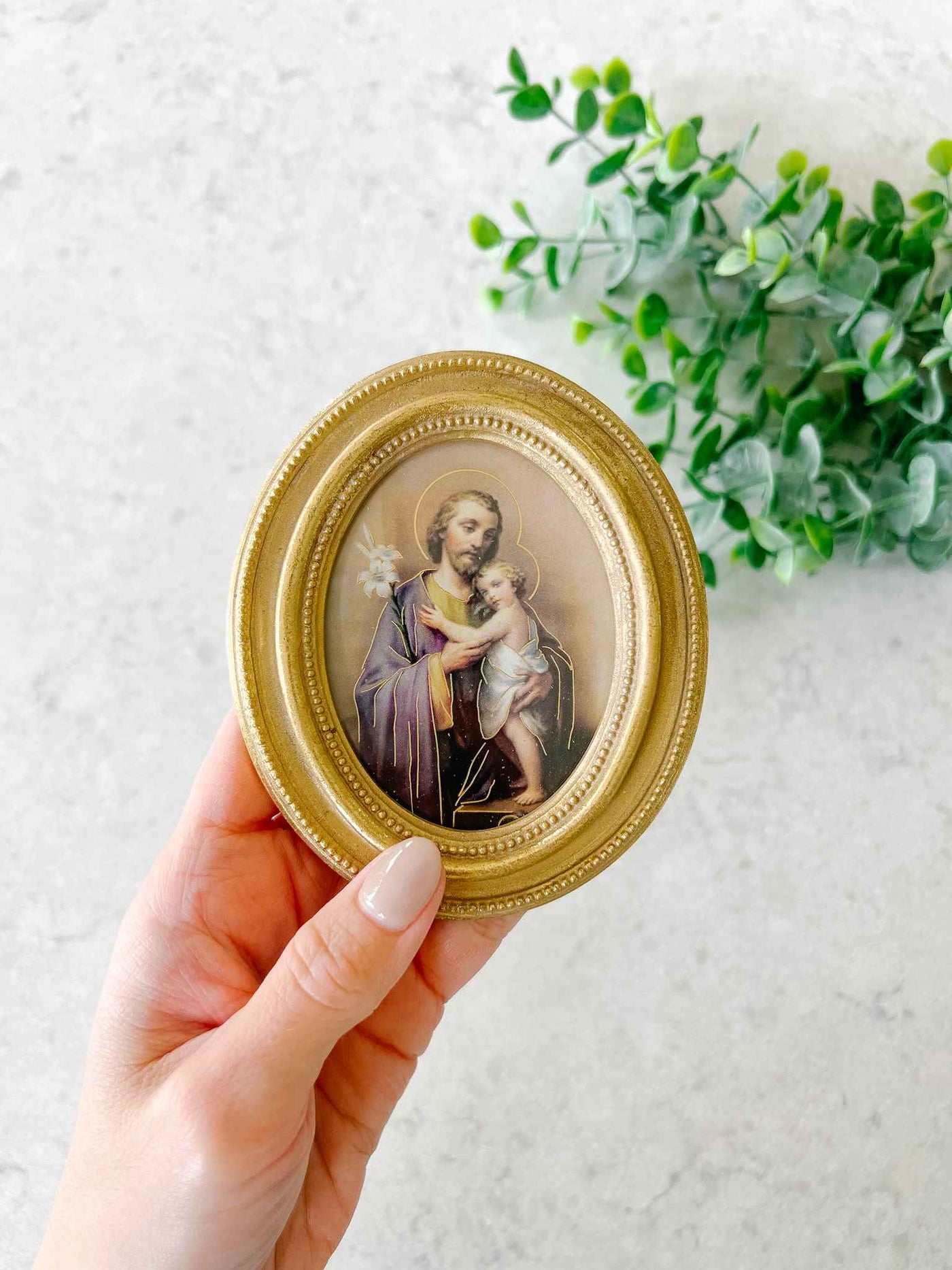 Petite St. Joseph and Jesus - Framed