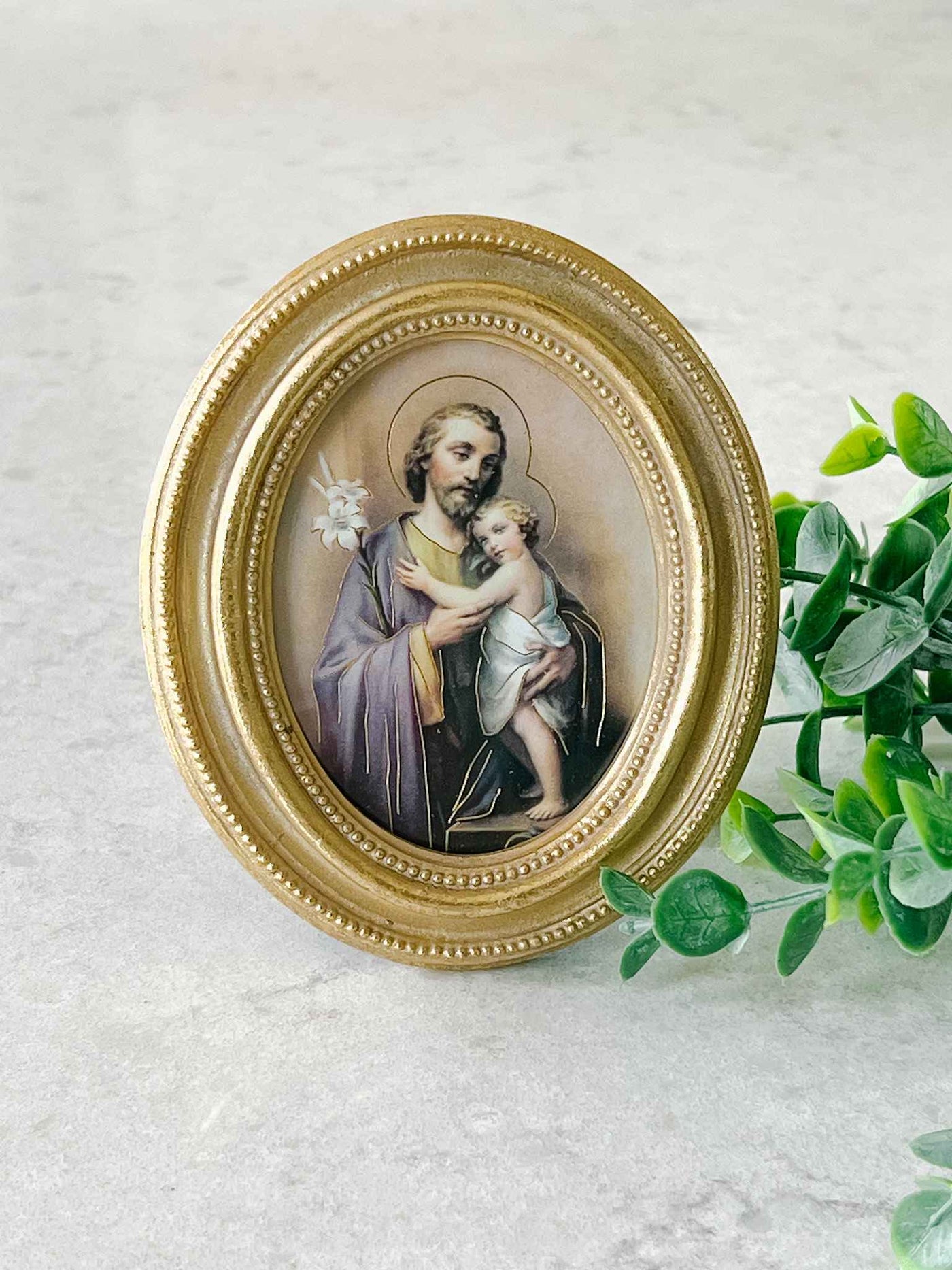 Petite St. Joseph and Jesus - Framed