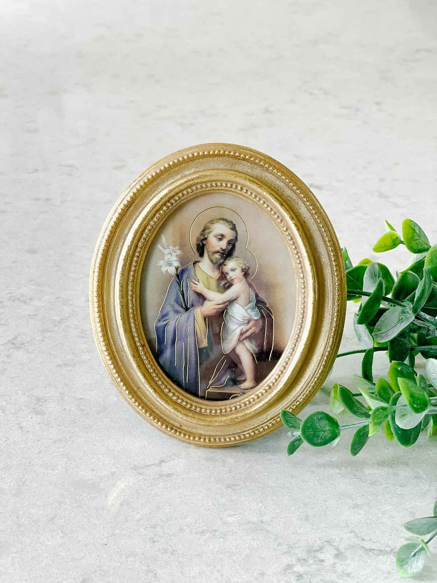 Petite St. Joseph and Jesus - Framed