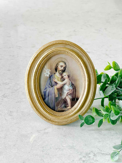 Petite St. Joseph and Jesus - Framed